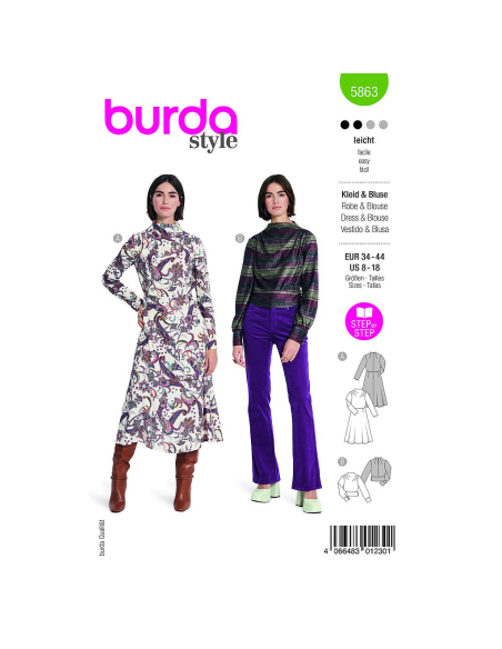 Patron Burda 5863 - Robe & blouse