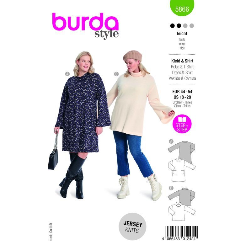 Patron Burda 5866 - Robe & tee-shirt