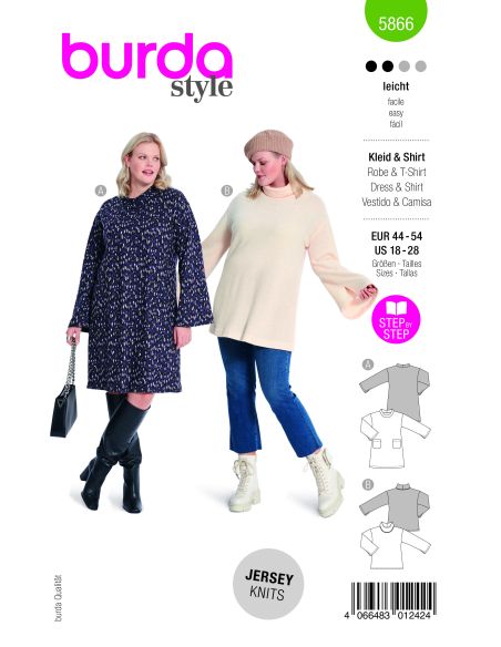 Patron Burda 5866 - Robe & tee-shirt