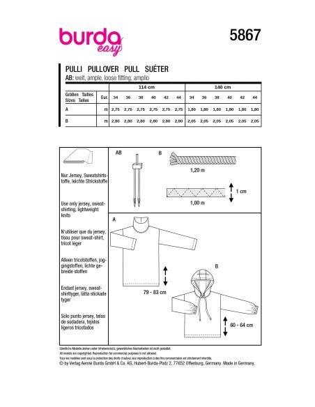 Patron Burda 5867 - Pull