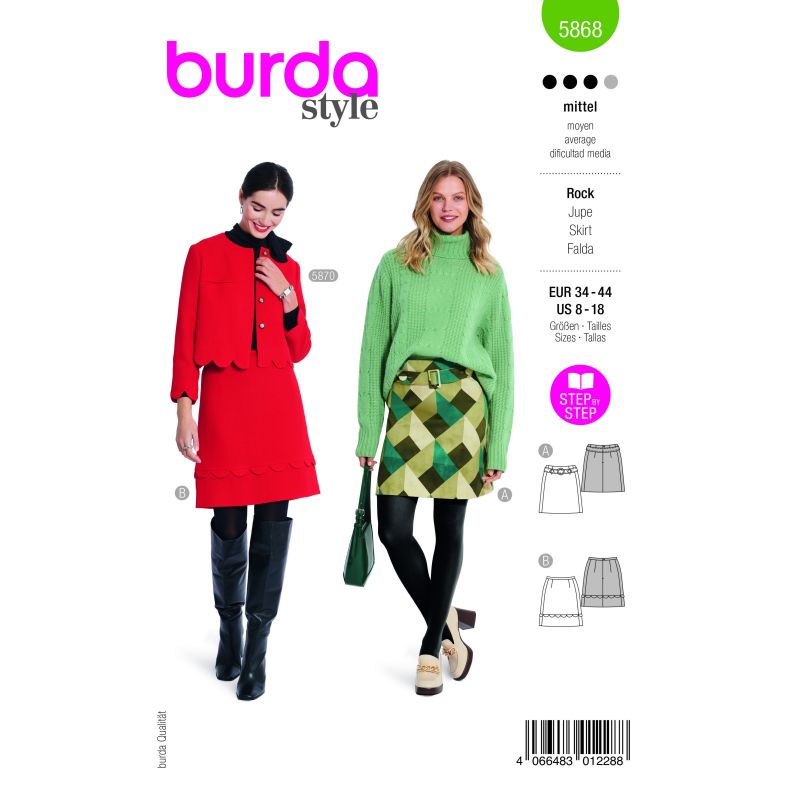 Patron Burda 5868 - Jupe