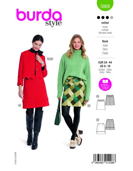 Patron Burda 5868 - Jupe