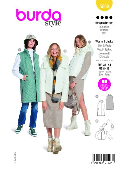Patron Burda 5869-Gilet & veste