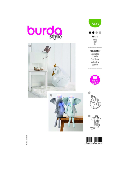 Patron Burda 5833 - Animaux en peluche