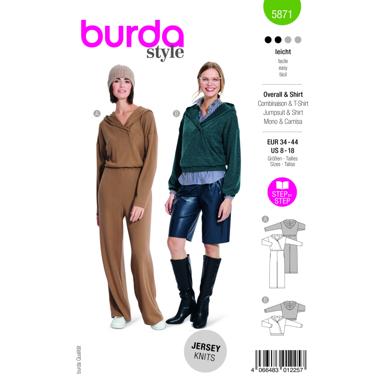 Patron Burda 5871 - Combinaison & T-shirt