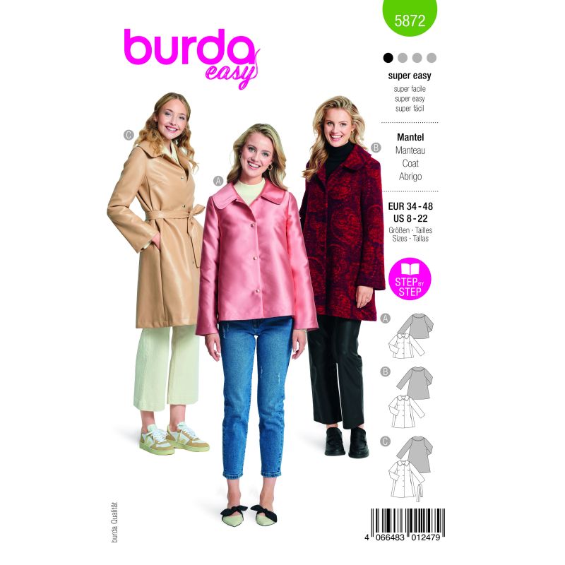 Patron Burda 5872 - Manteau