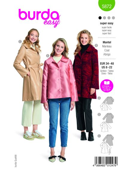 Patron Burda 5872 - Manteau