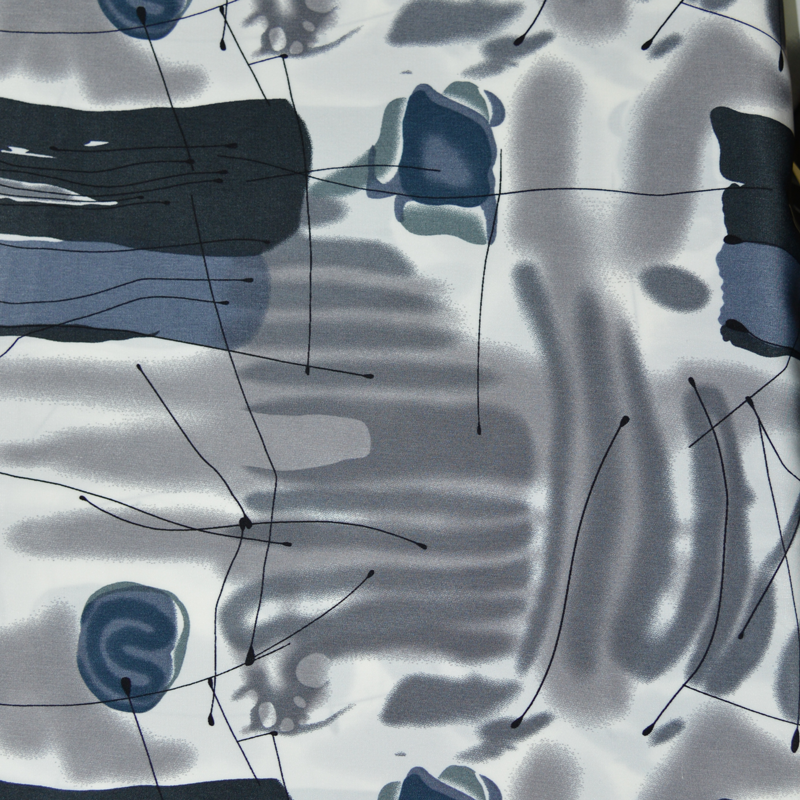 Crêpe Polyester imprimé aquarelle gris