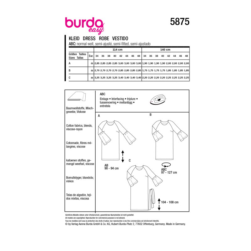 Patron Burda 5875 - Robe