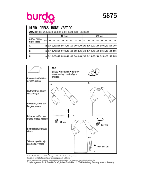 Patron Burda 5875 - Robe