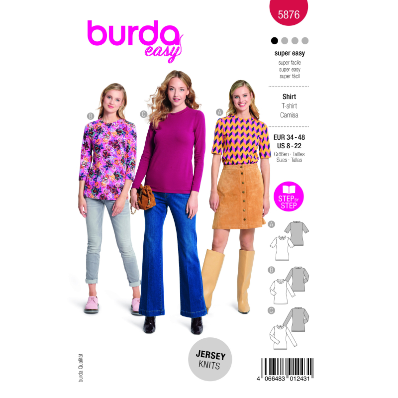 Patron Burda 5876 - T-shirt