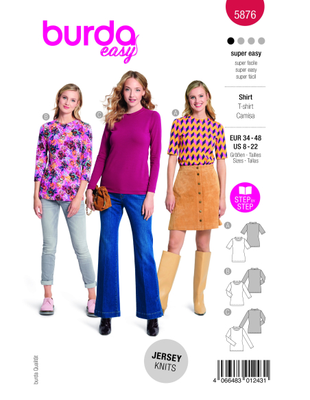 Patron Burda 5876 - T-shirt