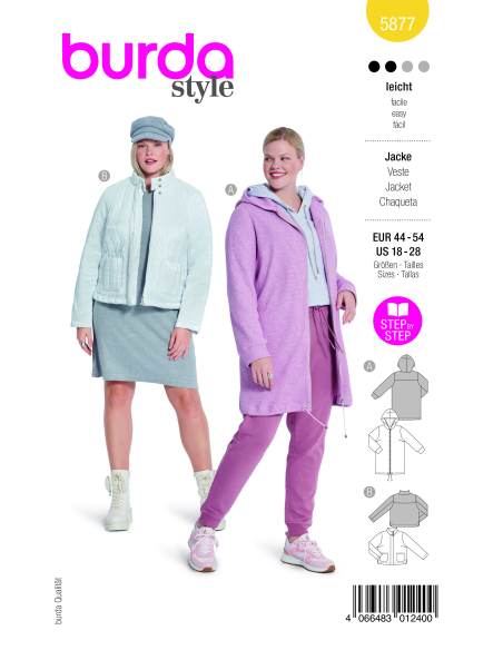 Patron Burda 5877 - Veste