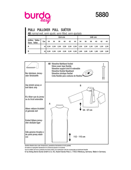 Patron Burda 5880 - Pull