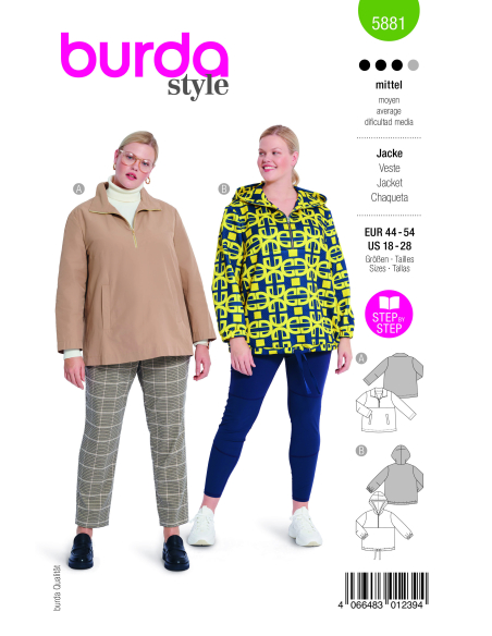 Patron Burda 5881 - Veste