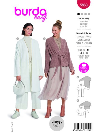 Patron Burda 5883 - Veste & manteau