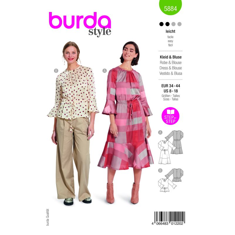 Patron Burda 5884 - Blouse & robe