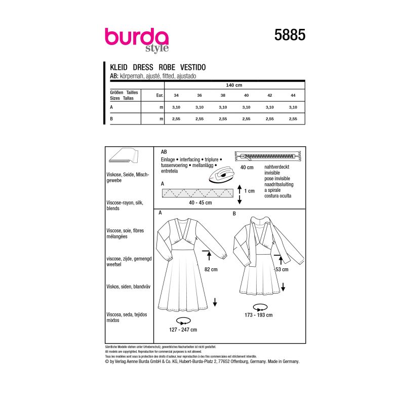 Patron Burda 5885 - Robe