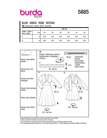 Patron Burda 5885 - Robe