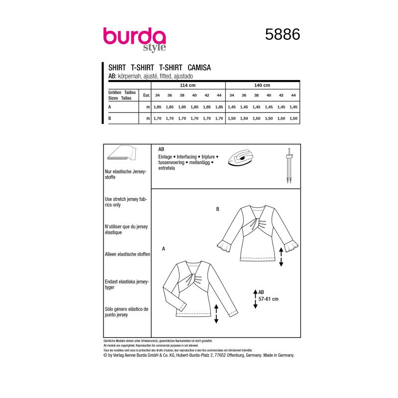 Patron Burda 5886 - T-shirt