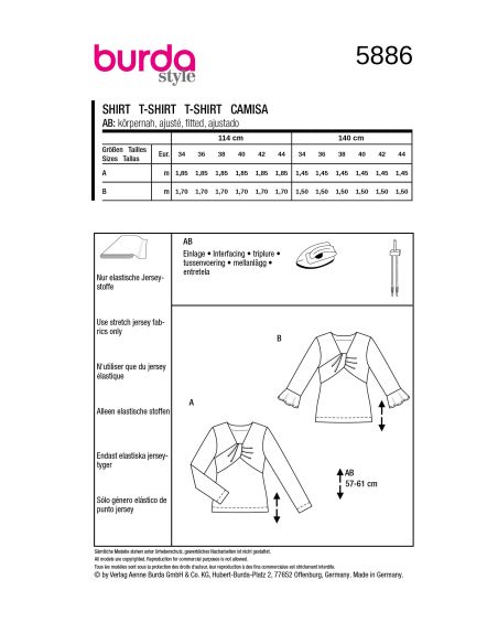 Patron Burda 5886 - T-shirt