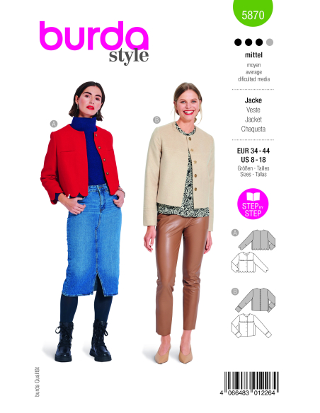 Patron Burda 5870 - Veste