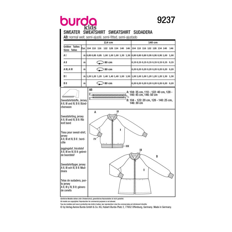 Patron Burda 9237 - Sweater