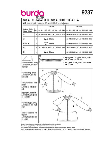 Patron Burda 9237 - Sweater