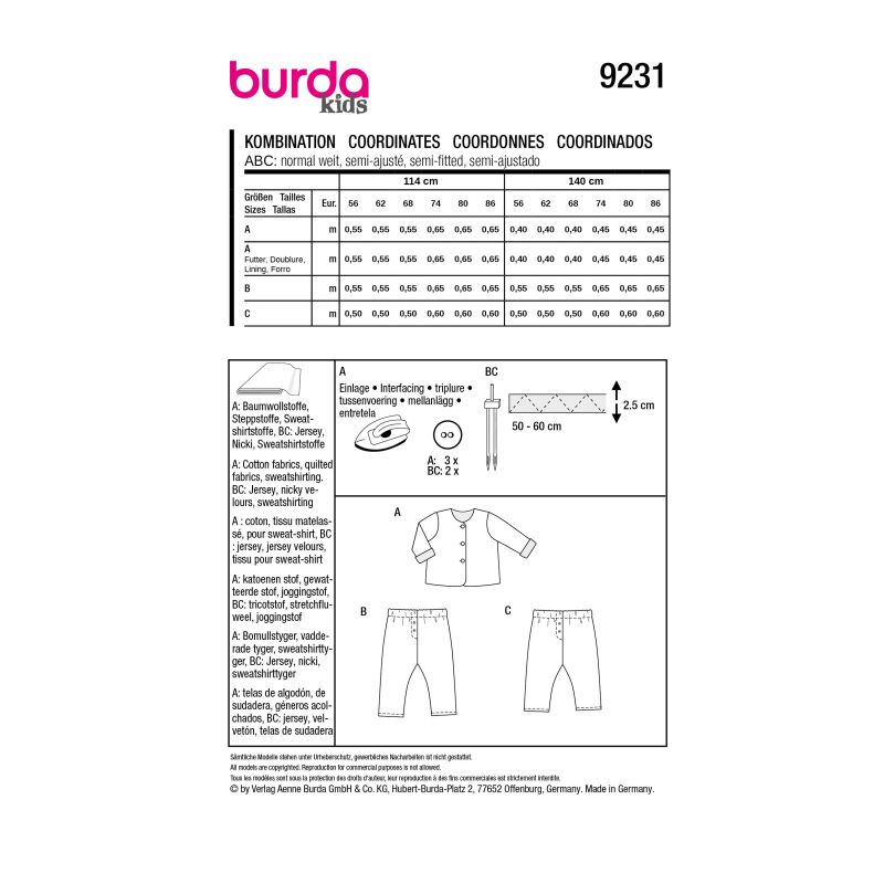 Patron Burda 9231- Ensemble