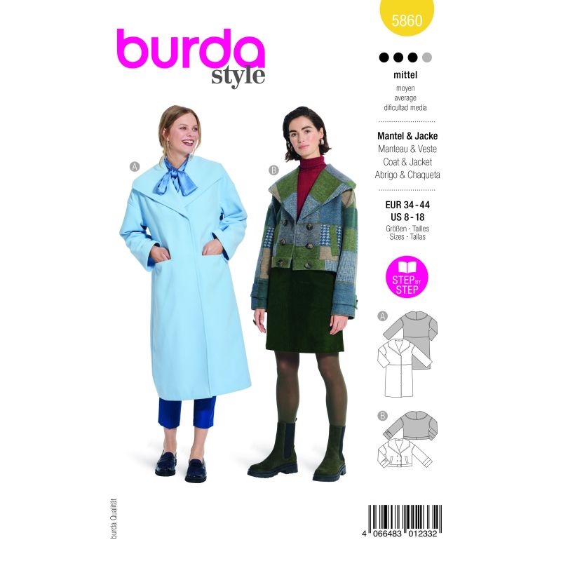 Patron Burda 5860 - Veste & manteau