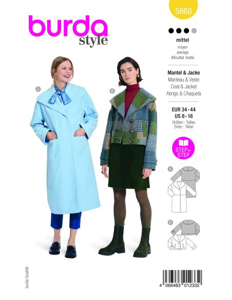 Patron Burda 5860 - Veste & manteau