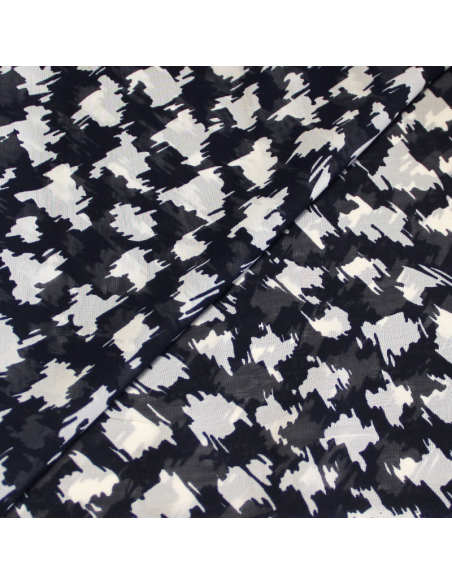 Georgette 100% viscose - Tacheté blanc fond marine