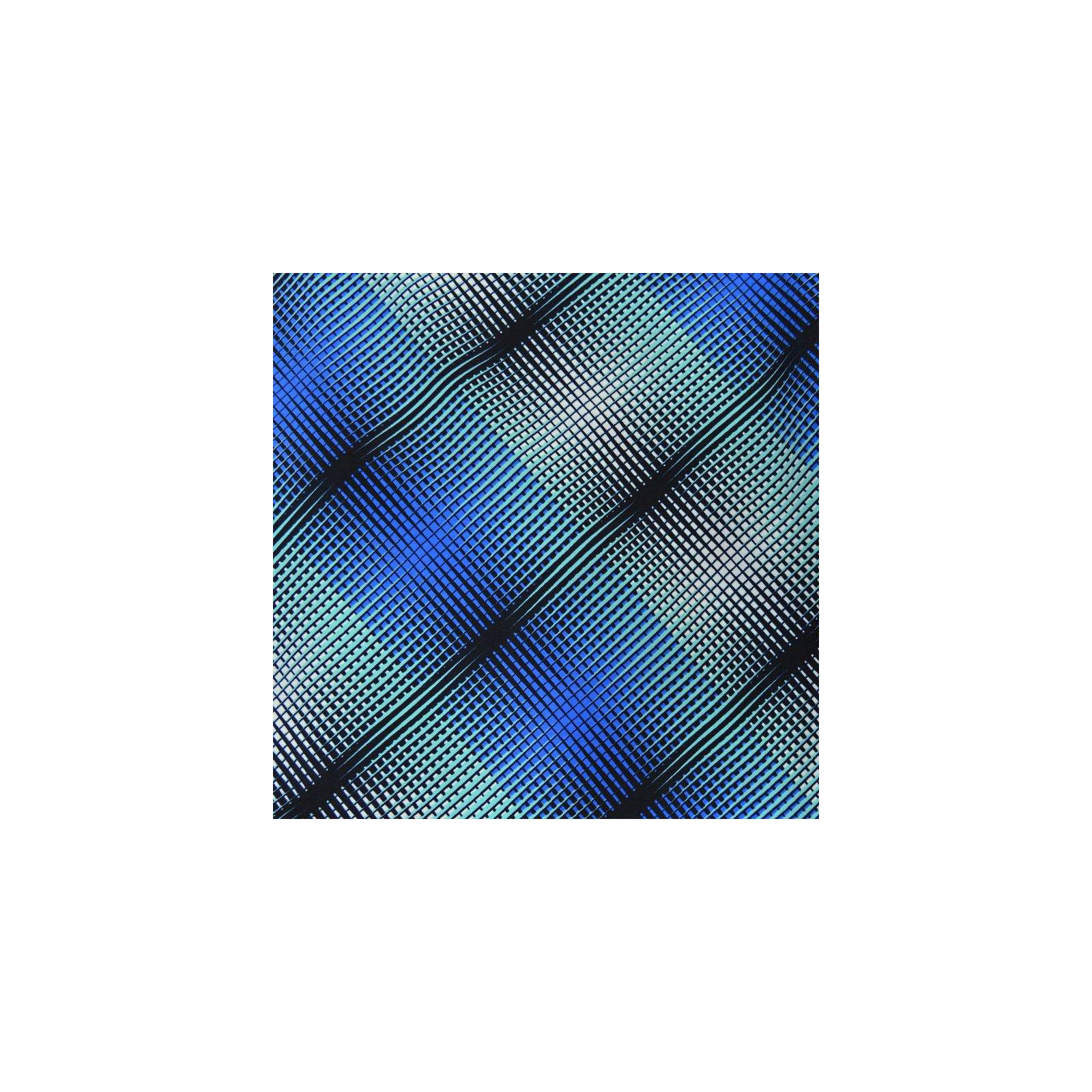 Crêpe Polyester imprimé effet d'optique bleu