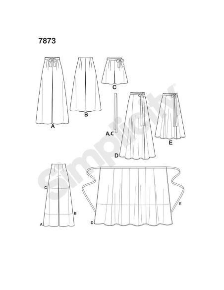 Patron Simplicity 1069.D5 - Jupe, short et pantalon femme