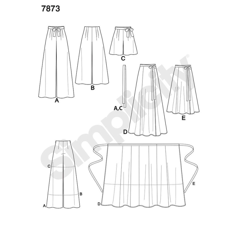 Patron Simplicity 1069.P5 - Jupe, short et pantalon femme