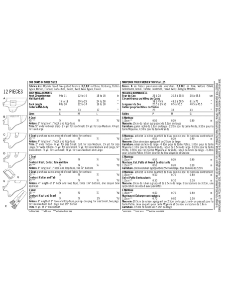 Patron Simplicity 1239.A - Vêtement chiens