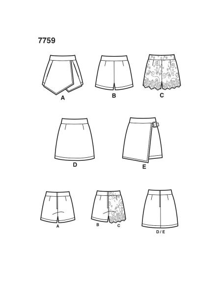 Patron Simplicity 1370.P5- Short jupette