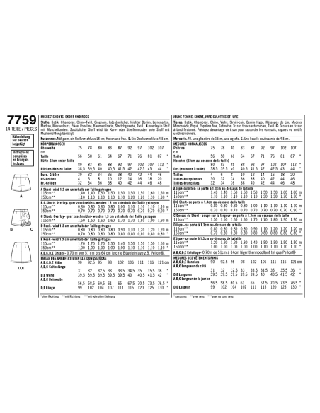 Patron Simplicity 1370.P5- Short jupette