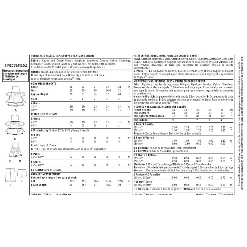 Patron Simplicity 1451.A - Ensemble fillette