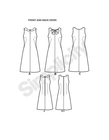 Patron Simplicity 1609.H5 - Robe droite