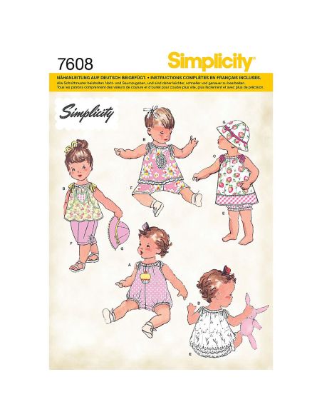 Patron Simplicity 1813.A - Ensemble bébé