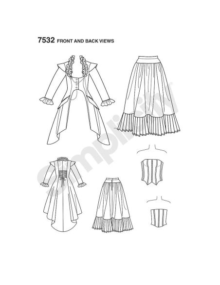 Patron Simplicity 2172.R5 - Déguisement Costume robe historique