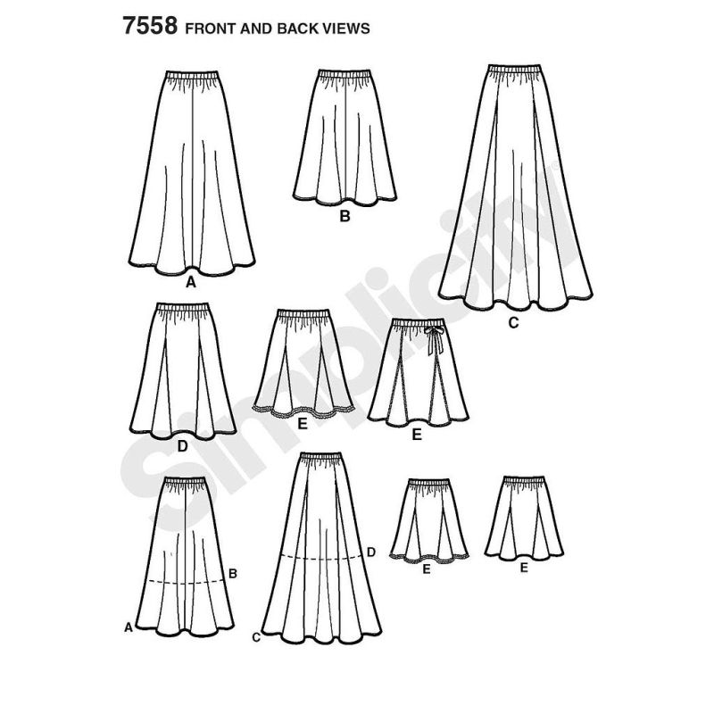 Patron Simplicity 2184.R5 - Jupe femme