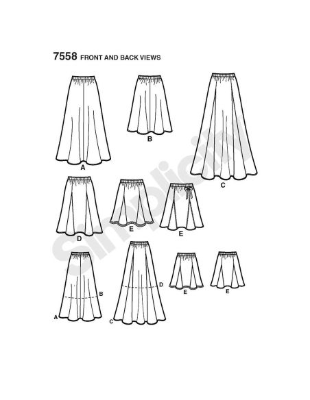 Patron Simplicity 2184.R5 - Jupe femme