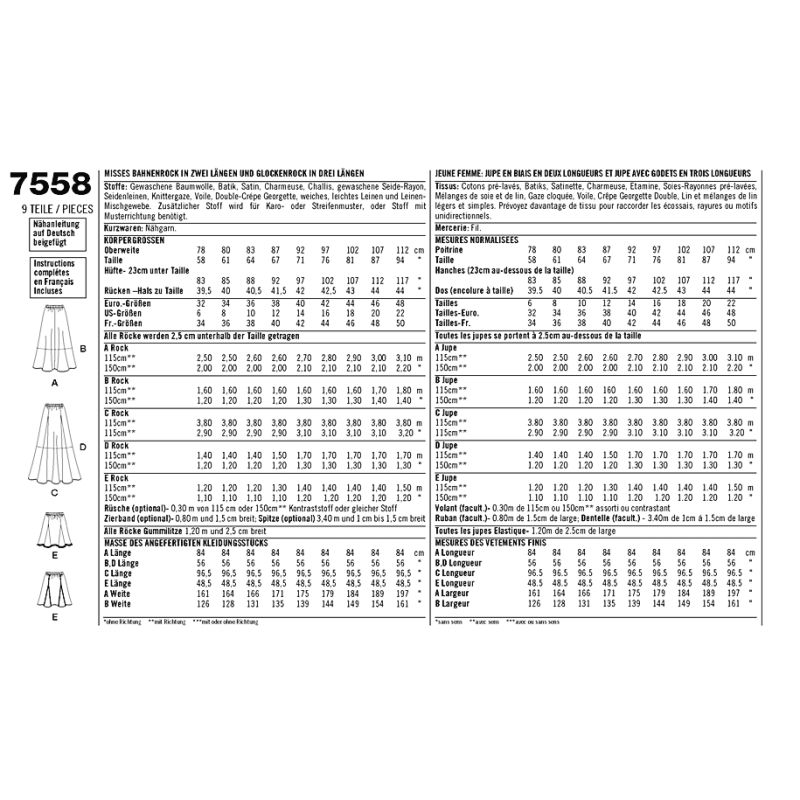 Patron Simplicity 2184.R5 - Jupe femme