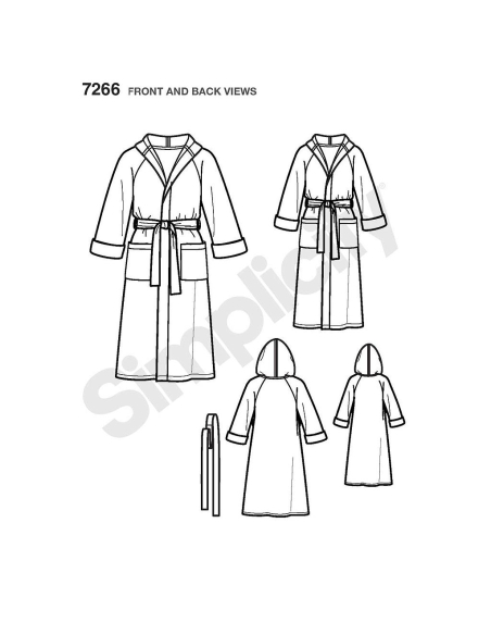 Patron Simplicity 3575.A - Robe de chambre adolescent et adulte