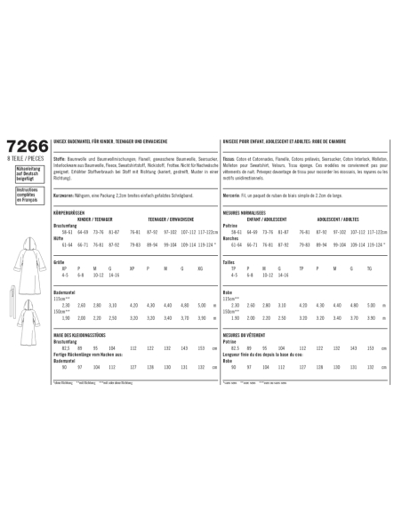Patron Simplicity 3575.A - Robe de chambre adolescent et adulte