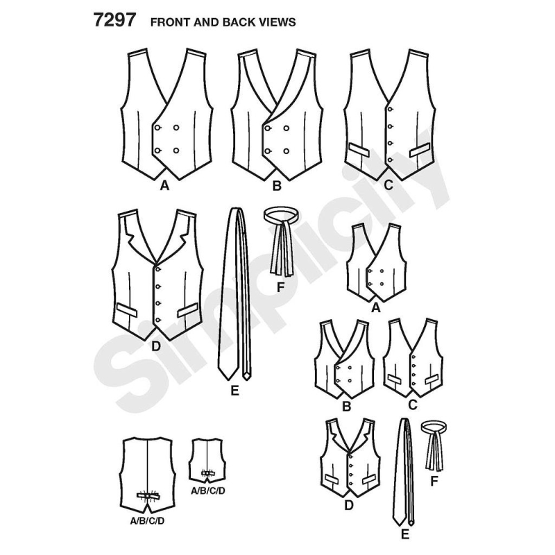 Patron Simplicity 4762.A - Gilet et cravate