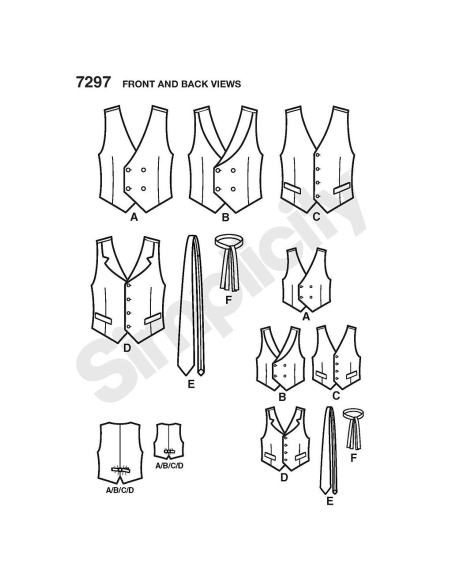 Patron Simplicity 4762.A - Gilet et cravate
