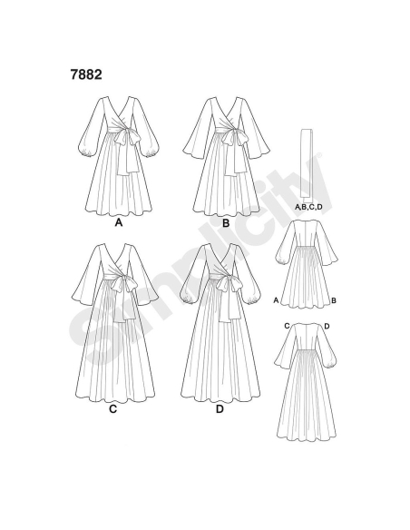 Patron Simplicity 8013.H5 - Robe vintage '70